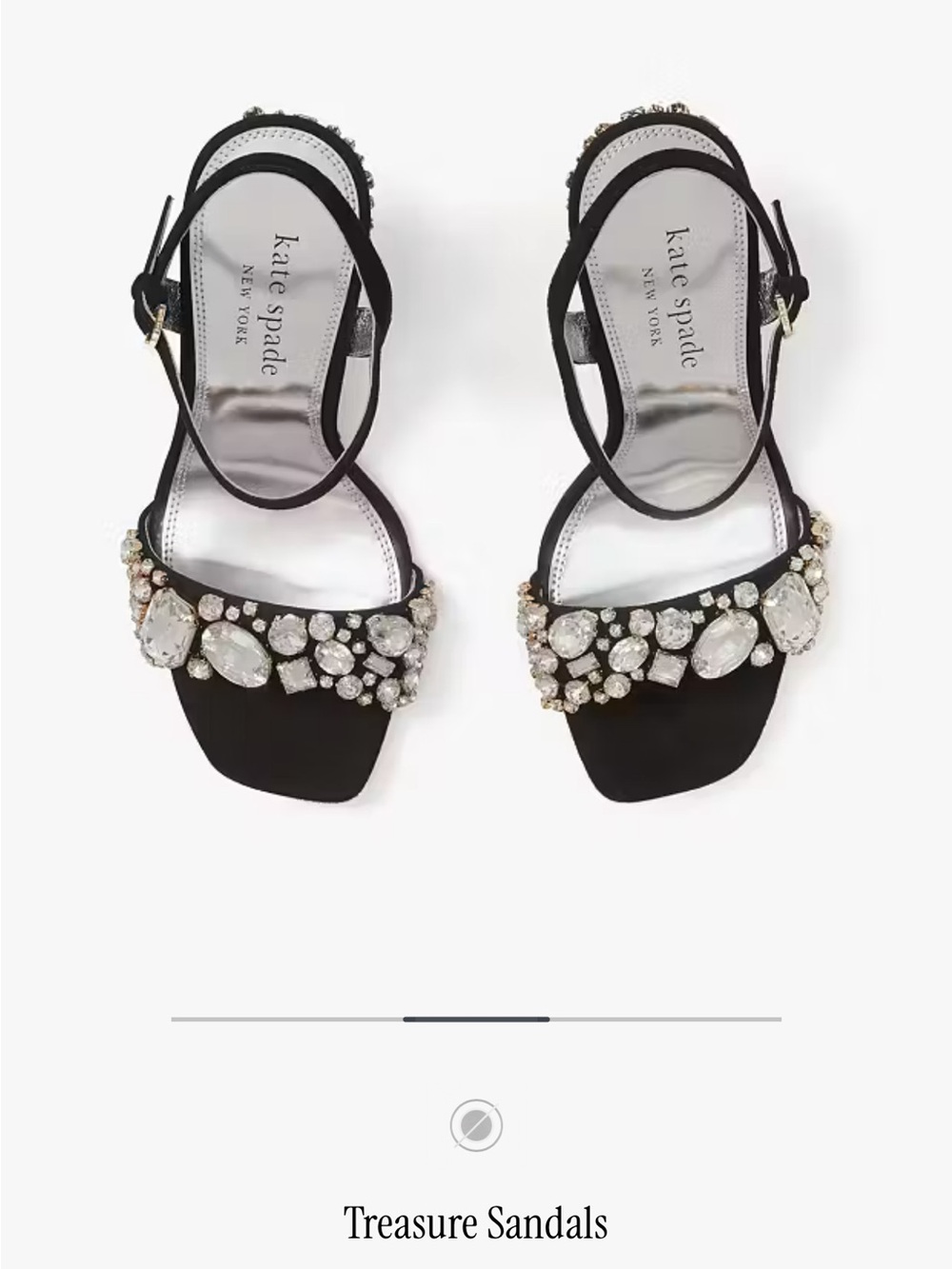 kate spade Black Jeweled Treasure Heel Sandals - Picture 3 of 6